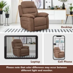 Costway Power Lift Recliner Chair Sofa For Elderly W/ Side Pocket & Remote Control GreyBrown -Lush Living Store GUEST 2c034bd5 5452 4672 9c47 6c97ae2417f8