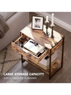 Year Color Industrial 2-Tier Nightstand With Drawer And Side Table For Small Spaces, Living Rooms, And Bedrooms -Lush Living Store GUEST 2c0bf35a 02e6 434f 9253 c5ad7dba6fcc