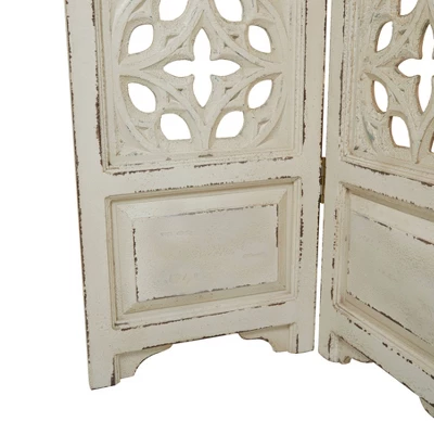 Country Cottage Wood Room Divider Screen White - Olivia & May 5 Country Cottage Wood Room Divider Screen White - Olivia & May - Image 3