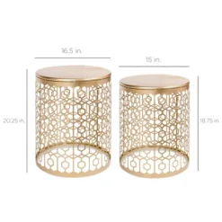 Best Choice Products Set Of 2 Decorative Nesting Round Patterned Accent Side Coffee End Table Nightstands -Lush Living Store GUEST 2c5a2645 dcf0 4011 aff0 2488dce6192f