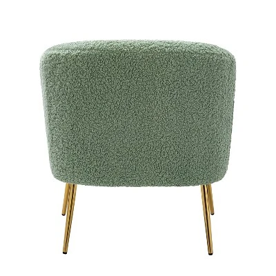 Vicenza Wooden Upholstered Accent Chair Contemporary Living Room Chair Polyester Barrel Chair With Metal Legs For Bedroom | Karat Home 6 Vicenza Wooden Upholstered Accent Chair Contemporary Living Room Chair Polyester Barrel Chair With Metal Legs For Bedroom | Karat Home - Image 4