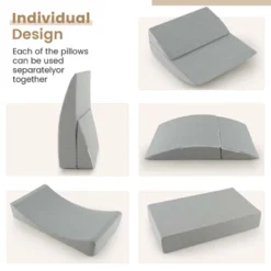 Costway 4-in-1 Convertible Folding Sofa Bed Floor Futon Sleeper Couch Chair Single Grey -Lush Living Store GUEST 2ca24922 cee0 44a9 92c2 e1fc78267442