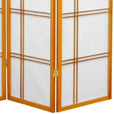 5 Ft. Tall Double Cross Shoji Screen - Honey (5 Panels) - Oriental Furniture 4 5 Ft. Tall Double Cross Shoji Screen - Honey (5 Panels) - Oriental Furniture - Image 2