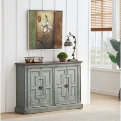Jackson 4 Door Credenza Blue/Brown - Treasure Trove Accents -Lush Living Store GUEST 2cfe47ed bfc2 4cd4 9449 8521acde3bd7