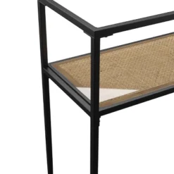 Dorhice Glass Top Console Table Black/Natural - Aiden Lane -Lush Living Store GUEST 2d705282 a027 4ef6 8cd4 5749911f0cb8