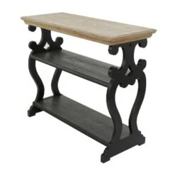 Farmhouse Wood Swirl Console Table Black - Olivia & May -Lush Living Store GUEST 2d770894 b80c 46ac bfbd c0966b7e7a01