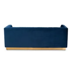 Aveline Velvet Upholstered Finished Sofa Navy Blue/Gold - Baxton Studio -Lush Living Store GUEST 2dce827d 6c43 4d06 837e f6048eecda05