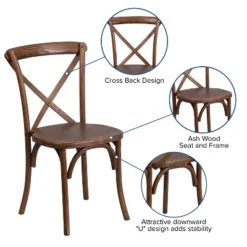 Merrick Lane Davisburg Stackable Wooden Cross Back Bistro Dining Chair -Lush Living Store GUEST 2df6bb73 51d7 4bd7 9bc2 7cbaca2cc793