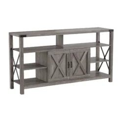 Emma And Oliver Modern Rustic Farmhouse Media Console Cabinet With Spacious Open And Closed Storage -Lush Living Store GUEST 2e0287ac 7cfc 4cc1 baeb c617ef2f136f