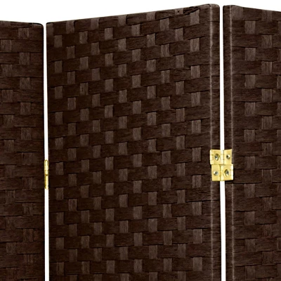 6 Ft. Tall Woven Fiber Room Divider - Dark Mocha (5 Panels) 3 6 Ft. Tall Woven Fiber Room Divider - Dark Mocha (5 Panels)
