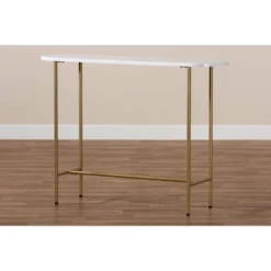 Samuel Metal Console Table With Faux Marble Tabletop Gold - Baxton Studio -Lush Living Store GUEST 2e3e1d70 79e7 4990 bae0 295e2e113229