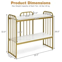 Costway 2-Tier Console Table Modern Buffet Serving Table Storage Shelf For Entryway -Lush Living Store GUEST 2e85e3dd 7f3a 42f0 9e8b 2ee887e00039