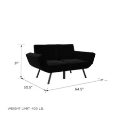 RealRooms Euro Upholstered Tufted Loveseat Futon With Storage Pockets -Lush Living Store GUEST 2eb116b3 bf78 4e13 ad4d b2107c2ac50b