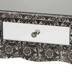 Wycliff Metal And Mirrored Glass 2 Drawer Console Table Dark Gray/Silver - Baxton Studio -Lush Living Store GUEST 2f0da975 3828 4f4d 8729 f24df92eada3