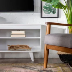 Modern Contemporary Simple Wood Storage Console TV Stand For TVs Up To 65" - Saracina Home -Lush Living Store GUEST 2f31b8b6 5e59 4770 81f9 1f398fb0b1b3