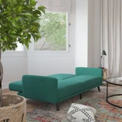 Flash Furniture Sophia Premium Split Back Sofa Futon, Convertible Sleeper Couch For Small Spaces In Soft Upholstery With Solid Wooden Legs -Lush Living Store GUEST 2f3a4076 eaed 45cc bfec 5fb1e46f0d9e