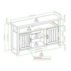 Modern Farmhouse Highboy Double Grooved Door TV Stand For TVs Up To 65" - Saracina Home -Lush Living Store GUEST 2f57f1dc 192a 4d63 b842 b79bd1135de4