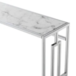 Town Square Chrome Console Table With Shelf White Faux Marble/Chrome Frame - Breighton Home 10 Town Square Chrome Console Table With Shelf White Faux Marble/Chrome Frame - Breighton Home -Lush Living Store GUEST 2f58c544 bd62 473e 9998 76a23731e772
