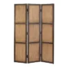 Farmhouse Carved Wood Panel Room Divider Screen Brown - Olivia & May
