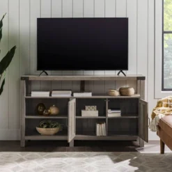 2 Door Farmhouse Highboy TV Stand For TVs Up To 65" Gray Wash - Saracina Home 19 2 Door Farmhouse Highboy TV Stand For TVs Up To 65" Gray Wash - Saracina Home -Lush Living Store GUEST 2f87341f 8ffe 4365 879b 5a20c67e5ef4