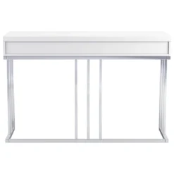 Dalya 2 Drawer Console Sofa Table White High Gloss/Chrome - Coaster -Lush Living Store GUEST 2f8dd274 aa50 49f4 801a 4d8e4c024879
