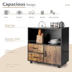 Tangkula 2-Door Kitchen Storage Bar Cabinet Buffet Sideboard W/ Wine Rack & Glass Holder -Lush Living Store GUEST 2ffa8e81 5be8 4f82 9dac 91e448079657