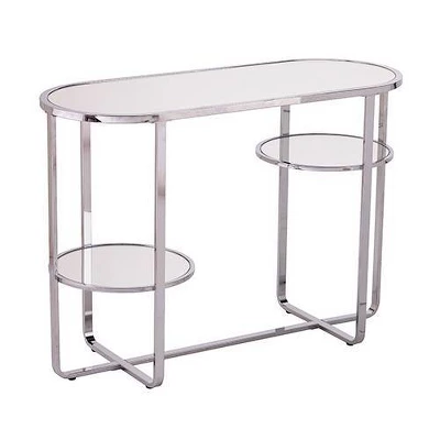 Malissa Mirrored Console Table With Storage Silver - Aiden Lane 5 Malissa Mirrored Console Table With Storage Silver - Aiden Lane - Image 3