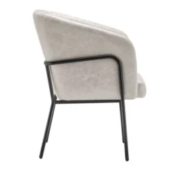 Modern Barrel Chair With Metal Base Faux Leather - WOVENBYRD -Lush Living Store GUEST 3012db96 691c 4fe1 a1e7 9bc7ab0881ac