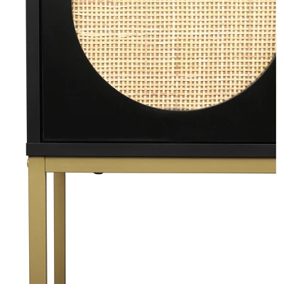 Natural Rattan 2 Door High Cabinet With Built-In Adjustable Shelves - ModernLuxe 13 Natural Rattan 2 Door High Cabinet With Built-In Adjustable Shelves - ModernLuxe - Image 11