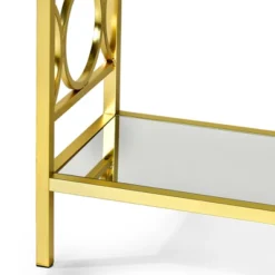 Olympia Sofa Table Glass Iron And Chrome - Steve Silver -Lush Living Store GUEST 3123c092 6694 4c9b bb84 aebd59a3661c