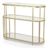 Invergarry Mirrored And Tempered Glass Sofa Table Gold - MiBasics -Lush Living Store GUEST 31c3cbb6 af4a 4628 9eea a6fa00e923a7