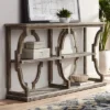Crestview Collection Farmhouse Rustic Chestnut Wood Console Table 64" X 15" With Bookshelf Brown Antique White Wash 3-Tier For Living Room Entryway -Lush Living Store GUEST 31d5341d 1bd5 46ee 8a1b 5932db1c76a7