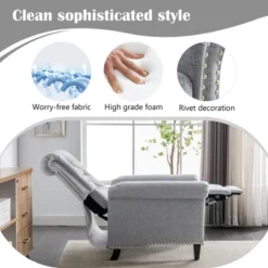 Push Back Linen Tufted Recliner Armchair - ModernLuxe -Lush Living Store GUEST 31e0e713 e461 4e9c 83f8 6ab7a12478e6