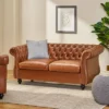 Silverdale Traditional Chesterfield Loveseat Cognac Brown/Dark Brown - Christopher Knight Home -Lush Living Store GUEST 320cb061 0f09 422a a6d4 12a3f321c176