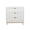 Contemporary Carved Woven Pattern 3 Drawer Wood Cabinet White - Olivia & May -Lush Living Store GUEST 32277041 8493 4c1a b193 76f3b8e64e95