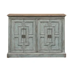 Jackson 4 Door Credenza Blue/Brown - Treasure Trove Accents