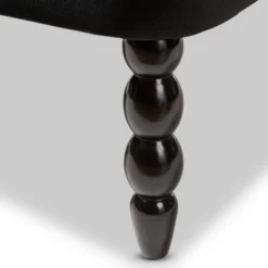 Flax Victorian Style Contemporary Velvet Fabric Upholstered 2 Seater Loveseat Black - Baxton Studio -Lush Living Store GUEST 3294e5e4 b3ec 49f1 a79c 9201c61826bd