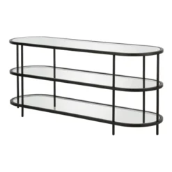 Black Bronze Oval TV Stand - Henn&Hart -Lush Living Store GUEST 32e22bcc aa5f 4a51 af23 6a3e261046d2