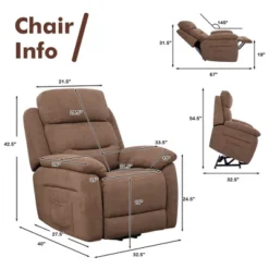 Costway Power Lift Recliner Chair Sofa For Elderly W/ Side Pocket & Remote Control GreyBrown -Lush Living Store GUEST 3310fca2 a3e5 48d4 bb24 fc5b5b9ded6d