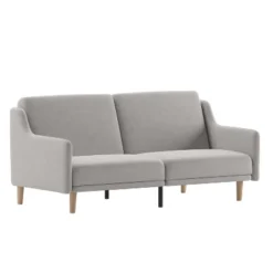 Emma And Oliver Plush Padded Upholstered Split Back Sofa Futon With Smooth Curved Removable Arms And Wooden Legs -Lush Living Store GUEST 3316d526 f21c 4da7 abea 5619da478f15