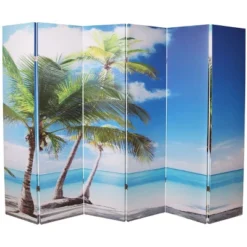 Legacy Decor Canvas Room Divider Double - Sided Digital Print Virgin Islands Beach Design -Lush Living Store GUEST 3326167f 9175 4c19 96b6 3b971604cb26