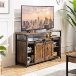Yaheetech 47 Inch TV Stand, Industrial TV Cabinet For 55-inch TV, Rustic Brown -Lush Living Store GUEST 332882c9 6cce 4d00 b32e 871bab1d6c83