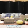 Costway 6-Panel Folding Room Divider 6FT Rolling Privacy Screen With Lockable Wheels Black/Brown/Grey/White