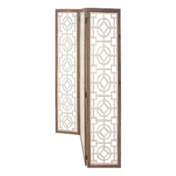 Farmhouse Wood Patterned Room Divider Screen White - Olivia & May -Lush Living Store GUEST 33fa189e 087c 49e7 920a bddf8c6eac02