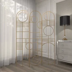 Modern Metal Room Divider Screen Gold - Olivia & May -Lush Living Store GUEST 3404c06c fbd1 4acf 8f03 2fdd990018d0