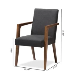Set Of 2 Andrea Mid - Century Modern Upholstered Wooden Armchair - Dark Gray - Baxton Studio -Lush Living Store GUEST 34219320 9ca0 4a65 b5b1 b7b89ed15df1