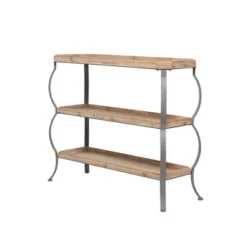 Rustic Metal Console Table With Shelves Brown - Olivia & May -Lush Living Store GUEST 34aa6d39 c84e 4247 bb57 6184c09eedf3