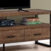 Monarch Specialties 59" TV Stand In Brown Reclaimed Wood Look With 3 Drawers -Lush Living Store GUEST 34bd7151 8109 4afe 86f6 0861e0319f72