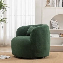 Boucle Upholstered Swivel Armchair - Kinwell -Lush Living Store GUEST 35846966 1548 4c3a 9383 7cb642ed305f