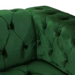 Sagewood Contemporary Velvet Tufted 3 Seater Sofa Emerald/Espresso - Christopher Knight Home -Lush Living Store GUEST 35b3ccdf d57c 4a48 b0a9 bdeaccf938bf